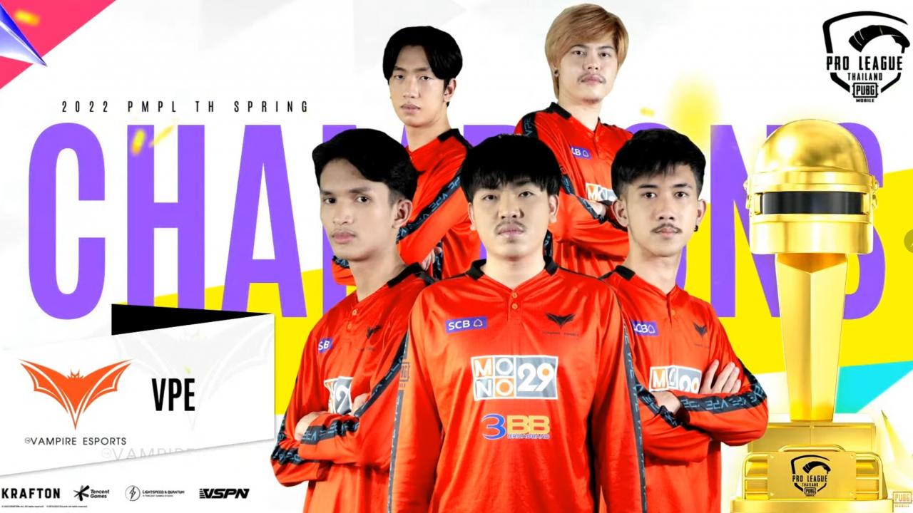 Vampire Esports crowned as PMPL 2022 Thailand Spring Champions