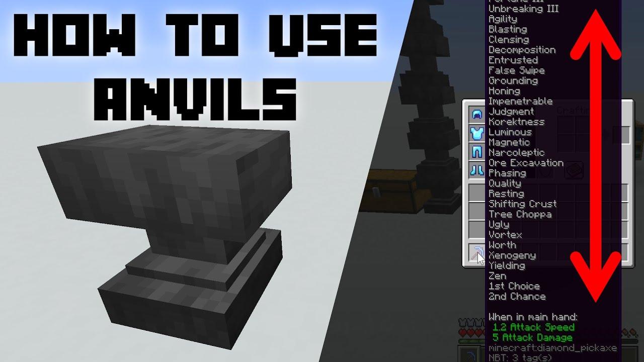 Enchanting with Anvil in Minecraft